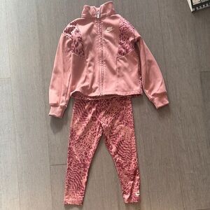 Nike Kids Pink Animal Print Tracksuit Set size 4